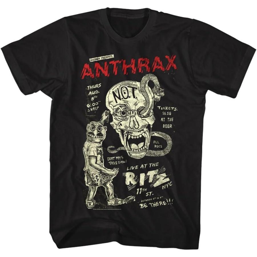 Anthrax Live at The Ritz Mens Black Short Sleeve T Shirt 80s Music Death Metal Vintage Style Graphic Tee XXXXXL разноцветный