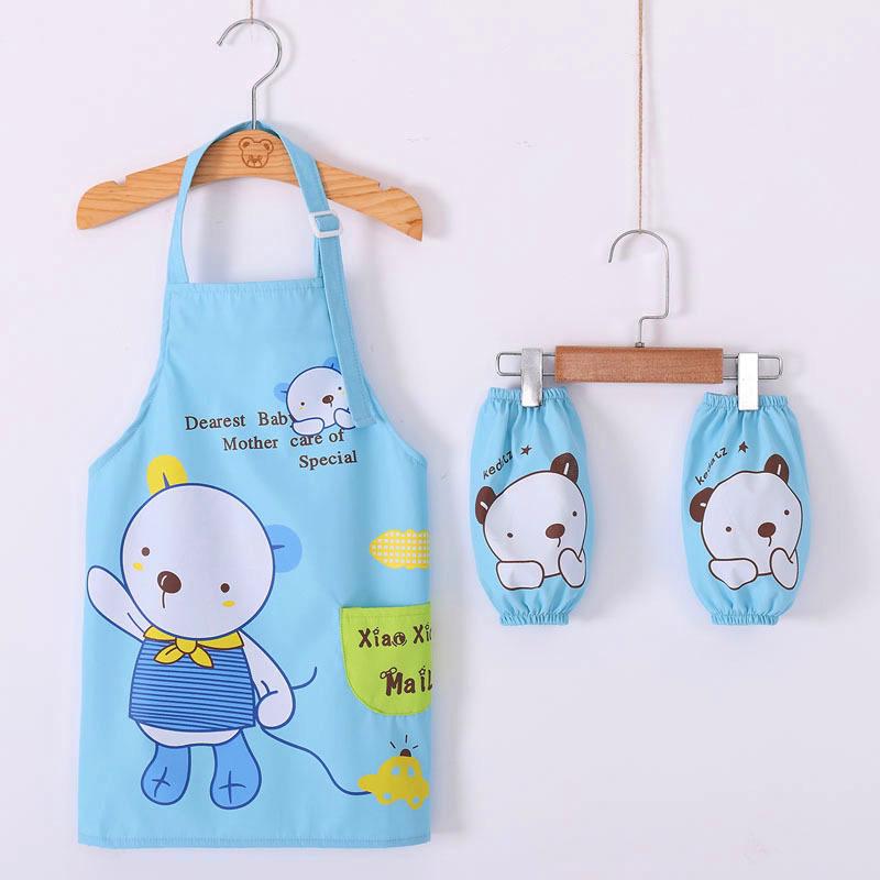 Cartoon Apron for Kids Child Painting Apron Waterproof Stain Resistant Drawing Art Smock Apron Kitchen Child Cooking Accessories