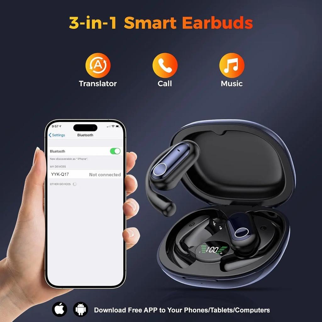 True Wireless Bluetooth Headphones Sports Earphone TWS Waterproof Headset LCD Power Display Noise Reduction Earbuds With Mic