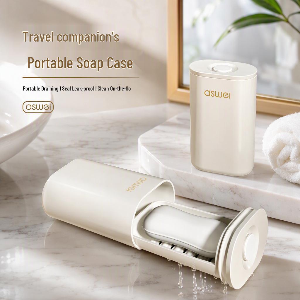 Compact Travel Soap Box with Lid and Draining Feature