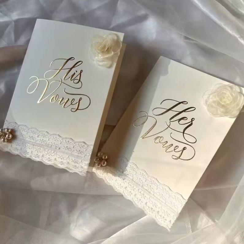 Chenxiang Red Double Happiness Wedding Vow and Speech Card Set with Gift Pen