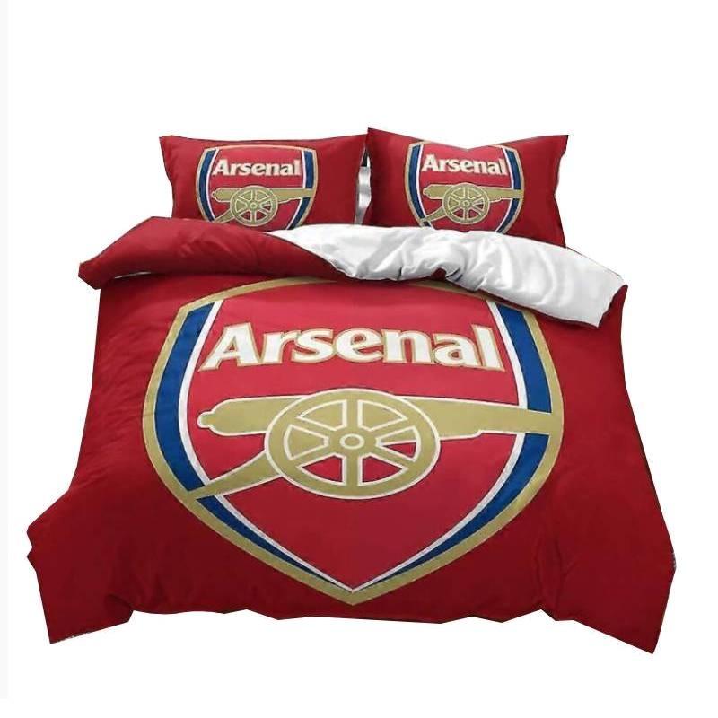 Arsenal Football Club Soccer Print Duvet Cover Set With Polyester Material For Sports Fans Bedroom Decor