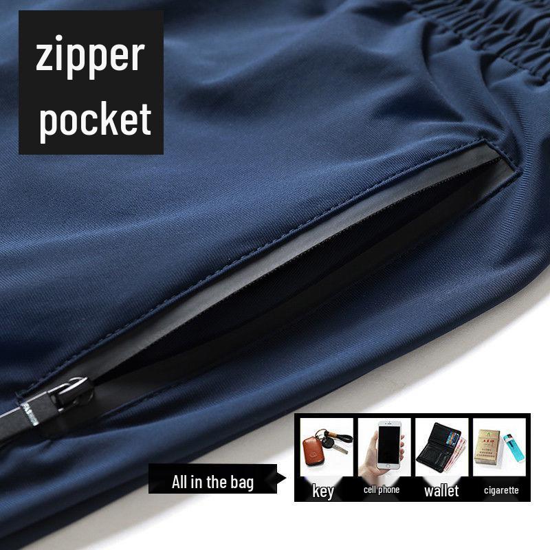 Herren Schnelltrocknende Eisseide Trainingshose - Sommer Dünn, Locker, Gerades Bein, Hohe Elastizität, Sportlich Lässige Lange Hose