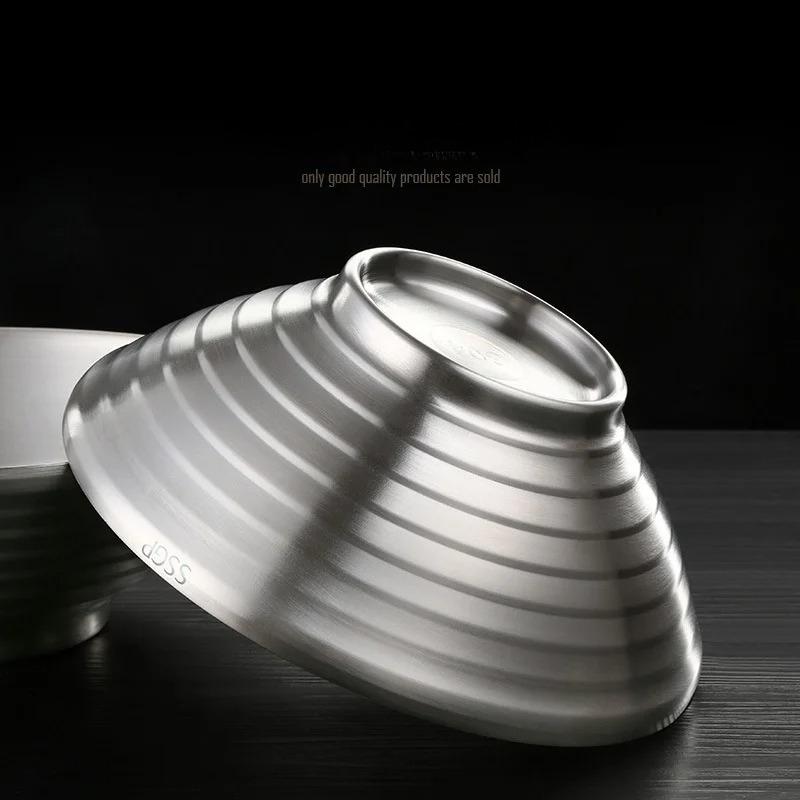1Pc High Quality 304 Stainless Steel SSGP Ramen Rice Soup Noodle Bowl Anti Hot Hat Kitchenware