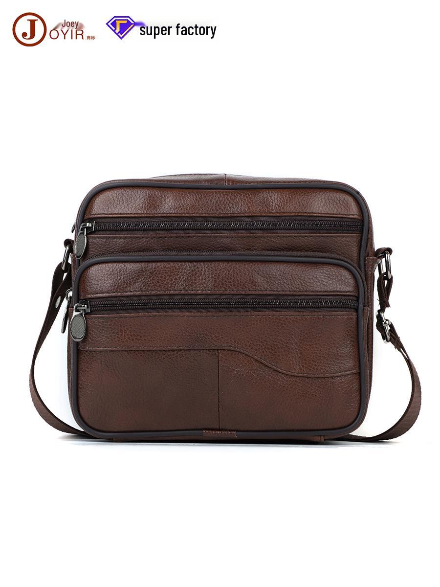 

Трендовая мужская черная сумка кроссбоди через плечо из коровьей кожи