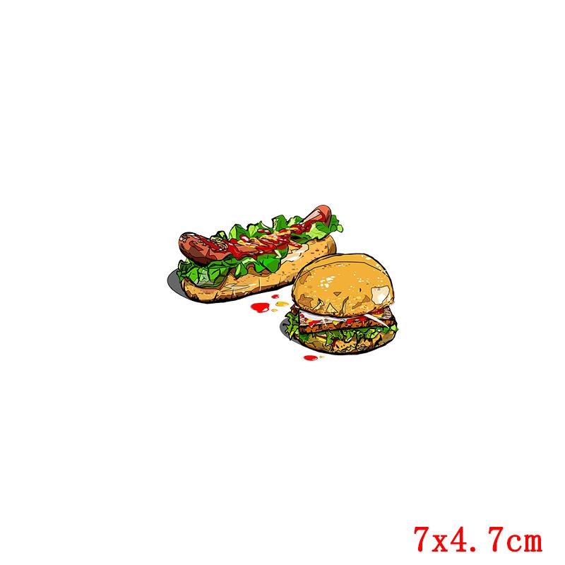 Cartoon Food Patch Iron On Transfer For Clothing Fruit Thermal Transfer For Clothes Vinyl Applique Thermo Sticker On Clothes DIY