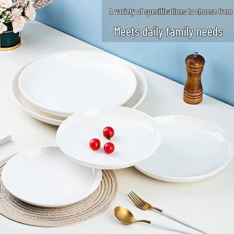 12-inch Pure White Ceramic Dinner Plate