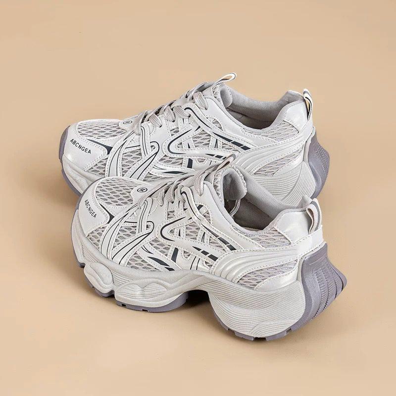 Spring and summer single net breathable dad shoes 2025 new fashion trend fried street thick sole heightening casual versatile sports shoes