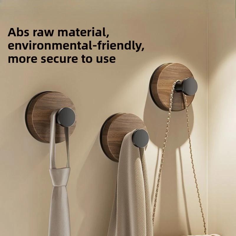 Saugnapfhaken im Nussbaum-Design: Vakuum-Lock-Technologie Kein Bohren Wand-Aufbewahrungsregal, Organizer für die Küche