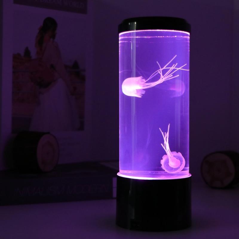 Jellyfish Lava Lamp Aquarium Ocean Night Lights 7Colors LED Jellyfish Mood Lights With For Home Bedroom Desktop Decoration Gift