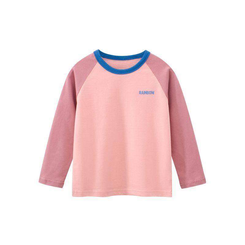 27home Children's Clothing Spring and Autumn Girls' Letter Bottoming Shirt Children's Long sleeves Shirt Top Baby Girls' Pure Cotton Clothes