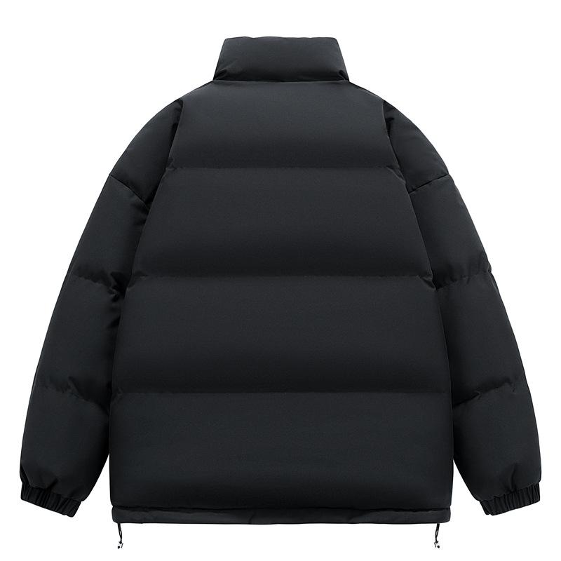 Stand-collar Solid Color Cotton Coat for Men and Women Same Style Winter Bread Suit Large Size Jacket