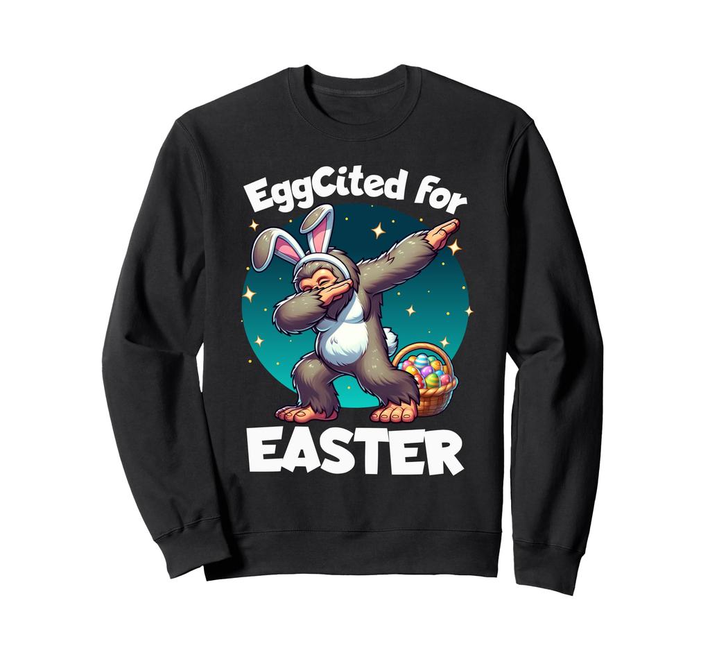 Easter Bunny Bigfoot Dabbing Eggsit Easter Sweatshirt Boy/Girl