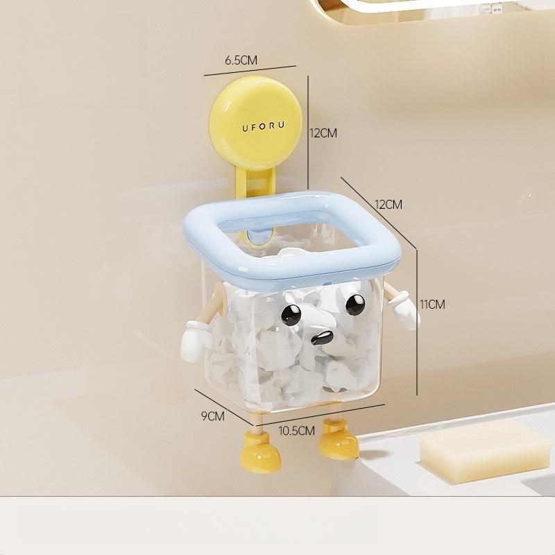 Dopamine Face Towel Storage Box Toilet Washstand Suction Cup Wall Mounted Face Wipe Drain Breathable Storage Rack