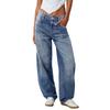 Jeans da Donna alla Moda con Tasche Colorate Casual Versatili a Gamba Dritta