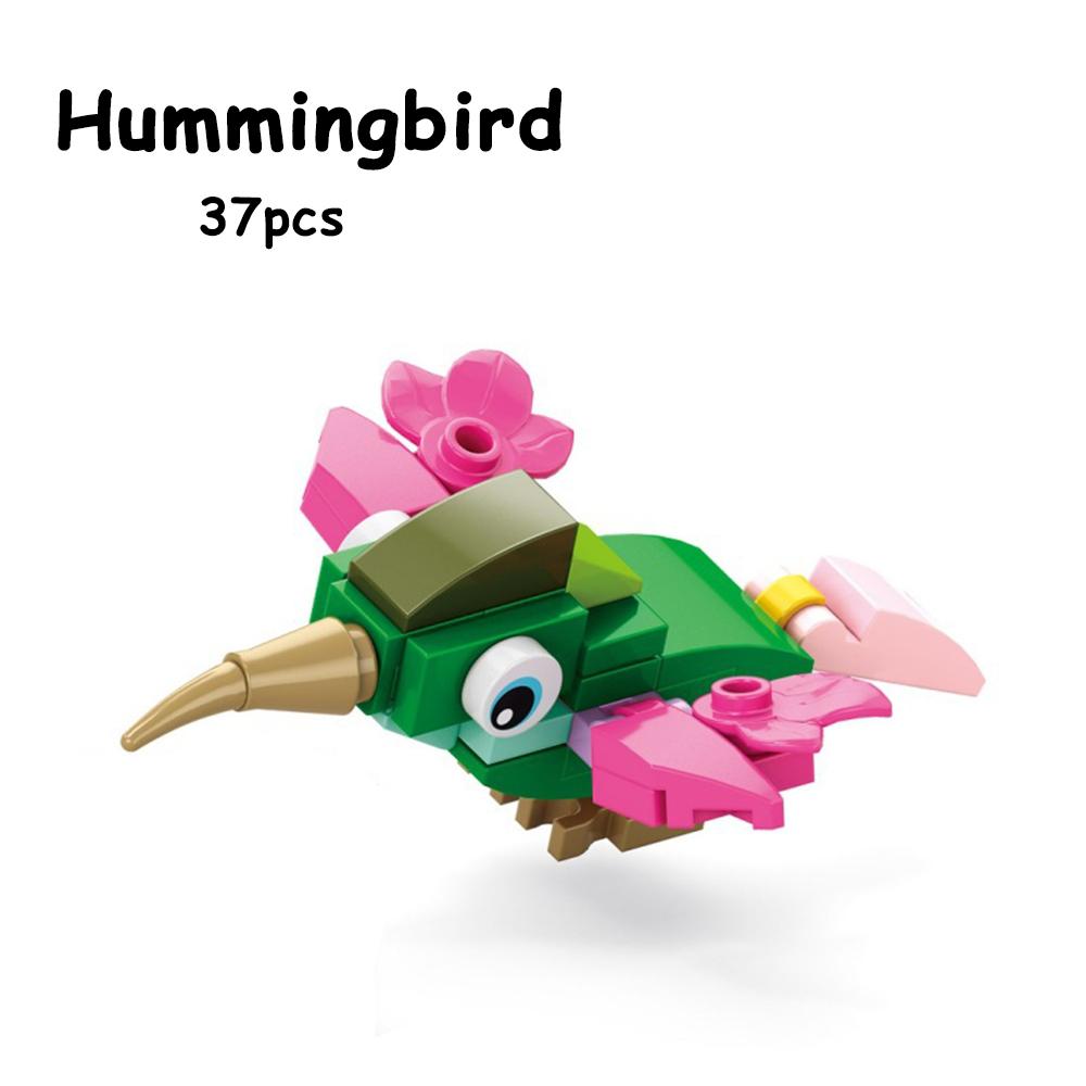 Mini Birds Series Building Block Crow Swallow Peacock Hoopoe Flamingo Parrot Eagle Bricks Toys 10in1 Educational Children Gifts