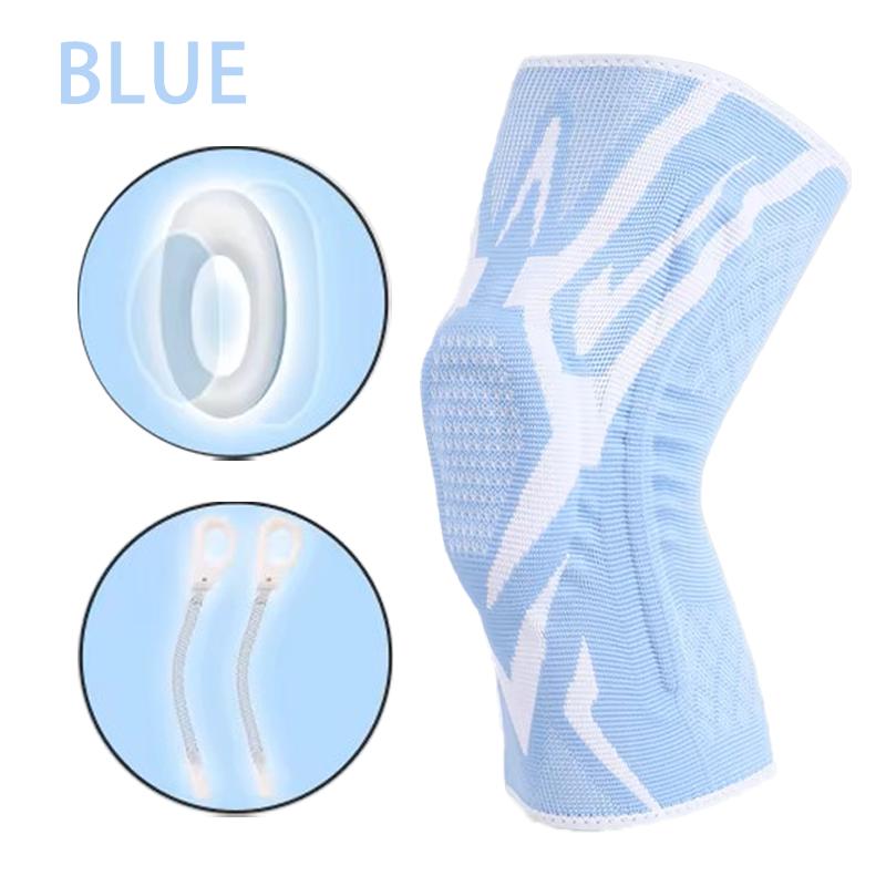1 Pc Compression Knee Support Sleeve Elastic Breathable Knee Pads Brace Springs Gym Sports Protector Basketball Volleyball Run