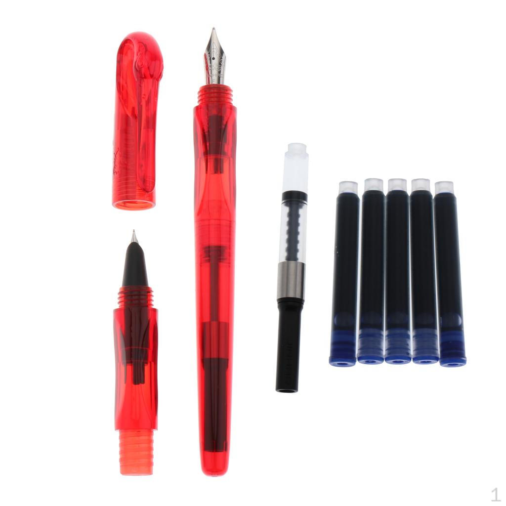 

0.5mm 0.38mm Transparent Feather Set For Office Student Suppies off-red