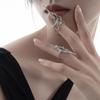Set of 2 Unique Hollow Finger Tip Bone Rings Fashion Joint Open Ring Comfortable Holllow Rhinestones Rings Accessories