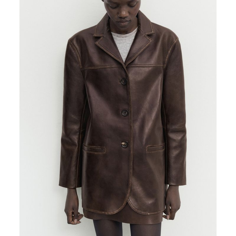 Fall and Winter New Arrival Women's Clothing Old Money Style Leather Suit Outwear 0471273 Mini Skirt 0530874