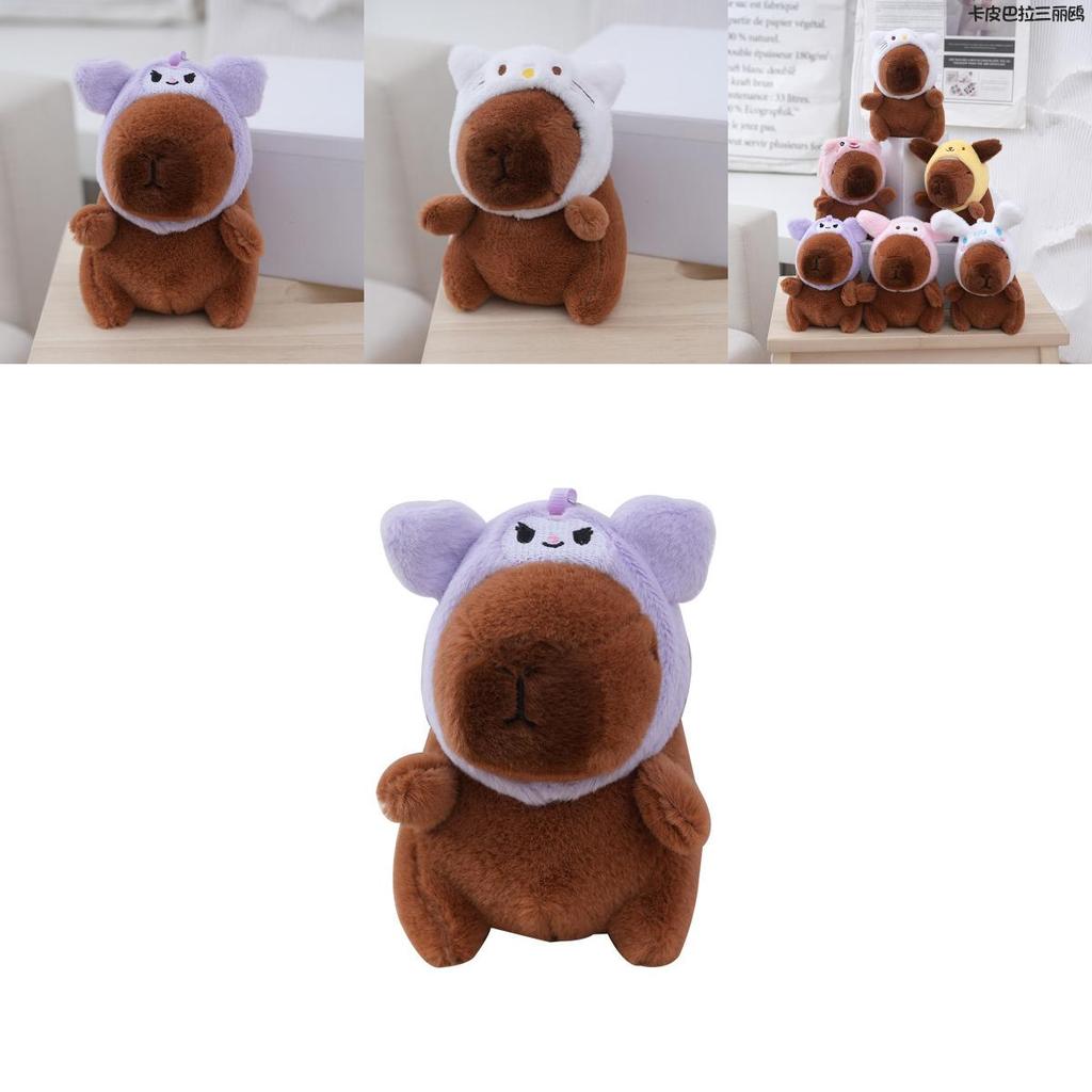 Adorable Capybara Plush Toy Bag Charm Soft Stuffed Animal Doll With Cute Design