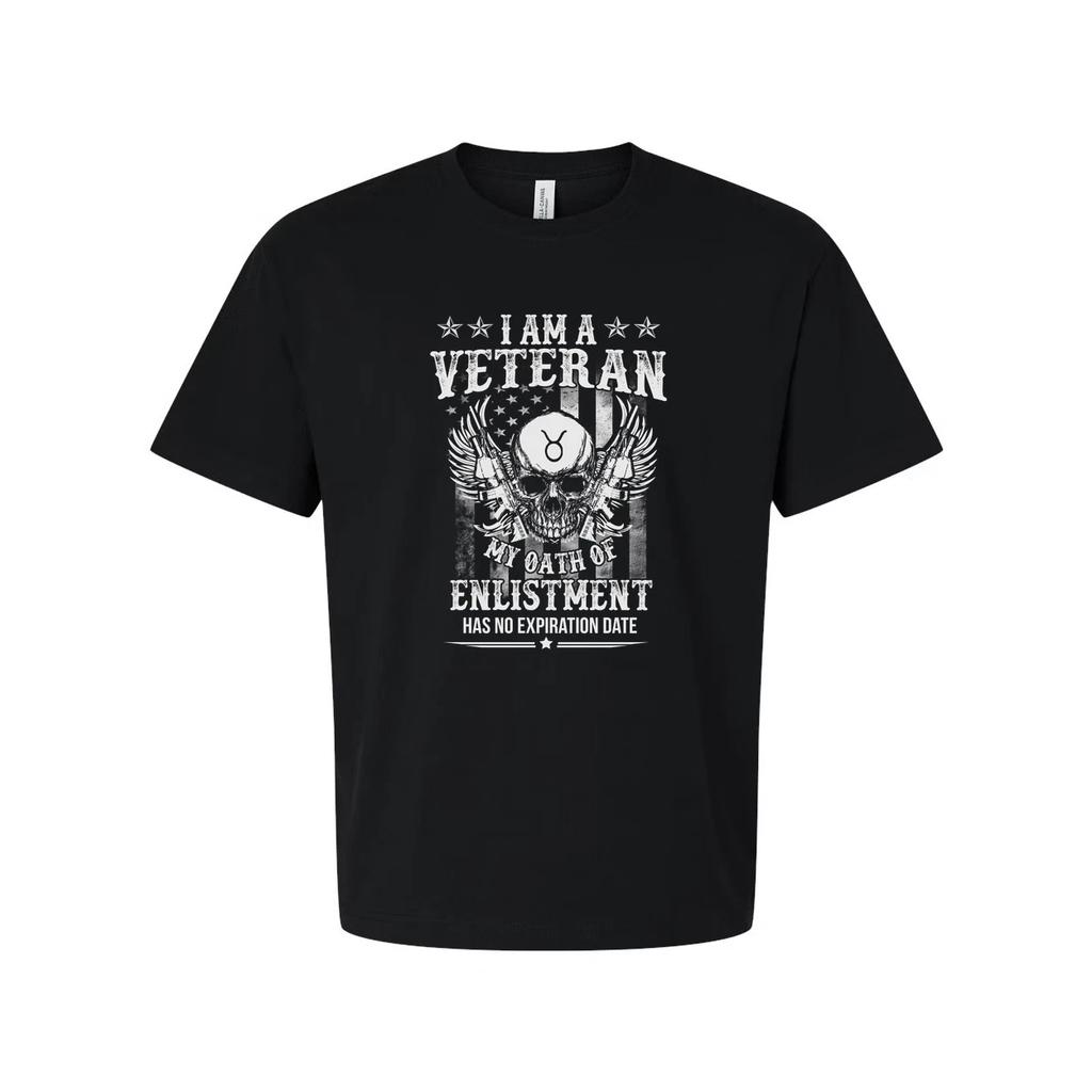 Veteran Graphic T Shirt Unisex With Skull Wings I Am A Veteran My Oath Of Enlist