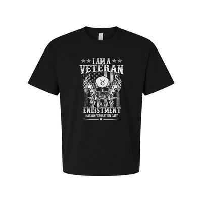 Veteran Graphic T Shirt Unisex With Skull Wings I Am A Veteran My Oath Of Enlist