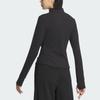 adidas Solid Color Sports Casual Long Sleeve T-Shirt Women Tops Black IY0699