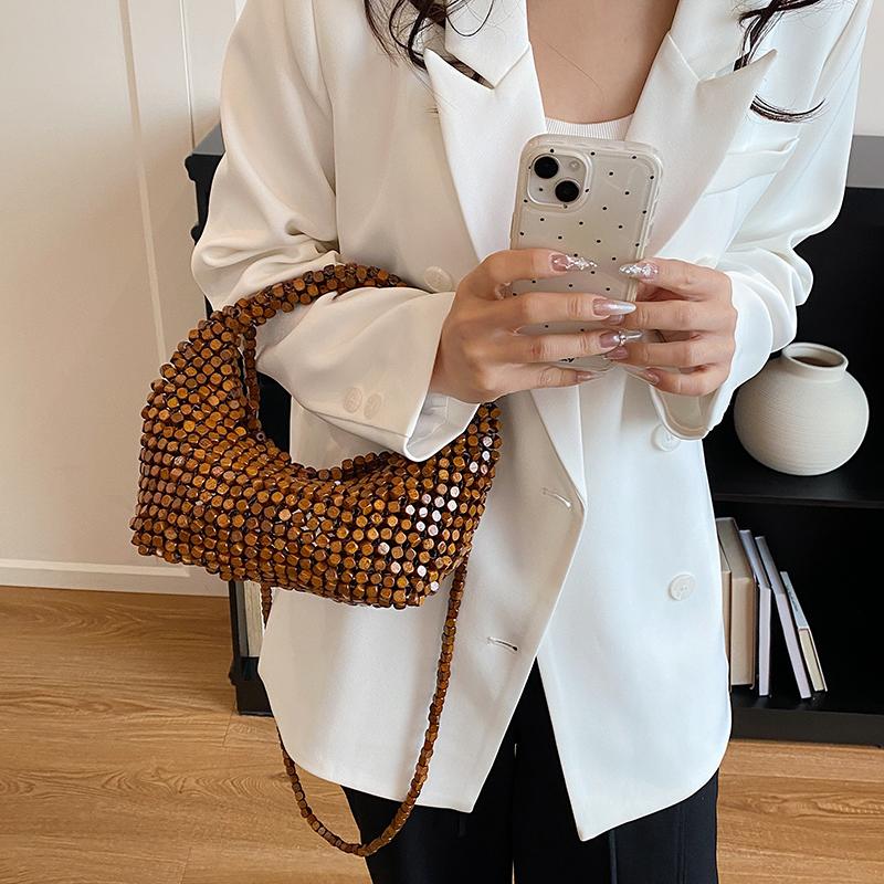 Luxury Pearl Evening Bag Party Purse Wedding Clutch Bag Summer Handmade Beading Handbag Crossbody Mini Small Phone Bag Beach