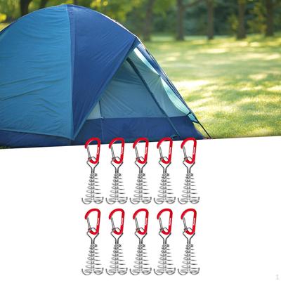 10 Pack Deck Anchor Pegs with Clips for Tent Setup, Aluminium Alloy Stakes