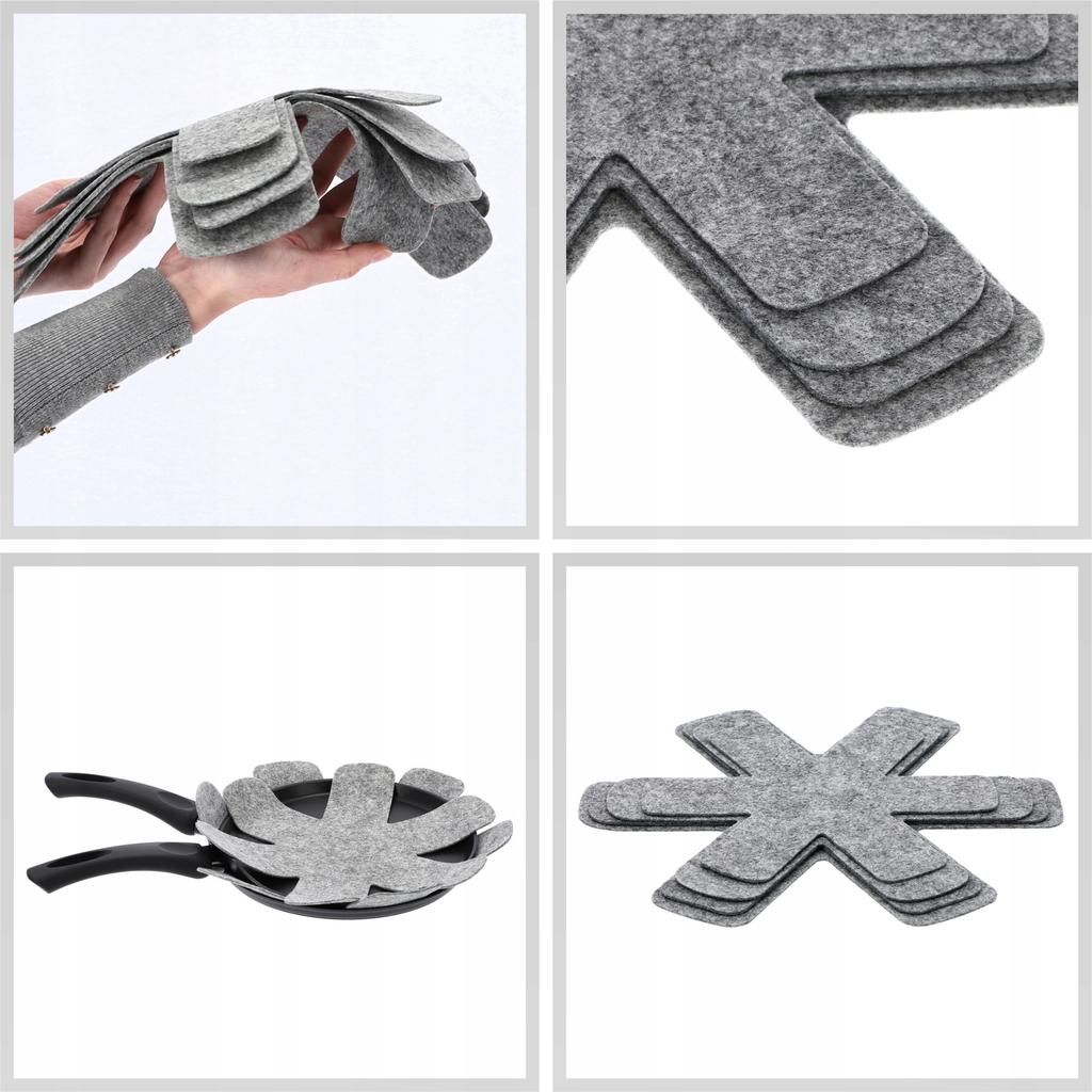 KADAX Przekładki Do Patelni Garnków Komplet 4 szt szare