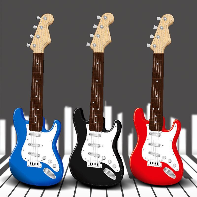 Children-size Electric Guitar Attracts Children Attention 4 String Guita Beginners' Level Guitar Puzzle and Musical Instruments