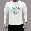 Funny Cross Letter Pattern T Shirt For Men Casual O-neck Long Sleeve T-Shirt Autumn Fashion Loose Cotton Tops Men's Clothes Tees