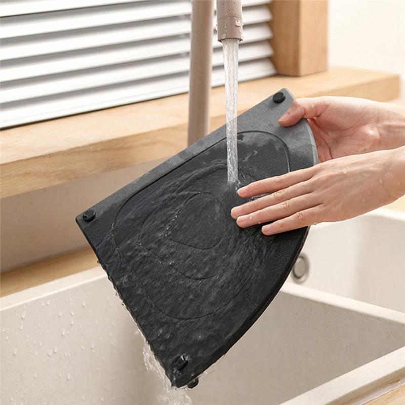 A20F-Instant Dry Kitchen Sink Organizer Diatomite Stone Tray Absorbent Mat For Soap Holder Sponge And Toothbrush Cup Coasters