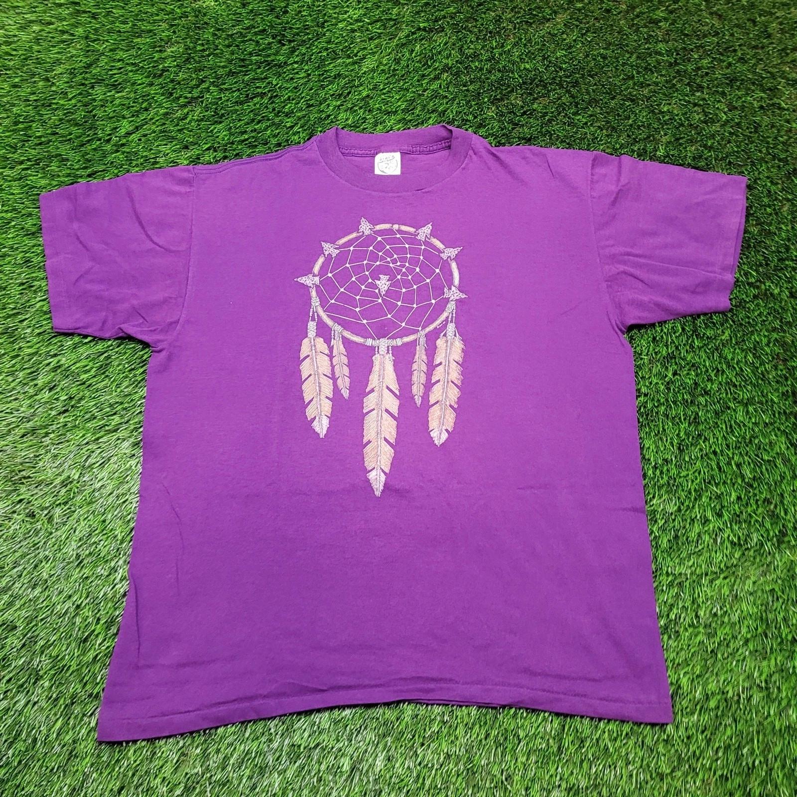 

VTG 90s Dream Catcher T-Shirt Single Stitch USA Made Boxy Fit Mens L (Tagged XL) S