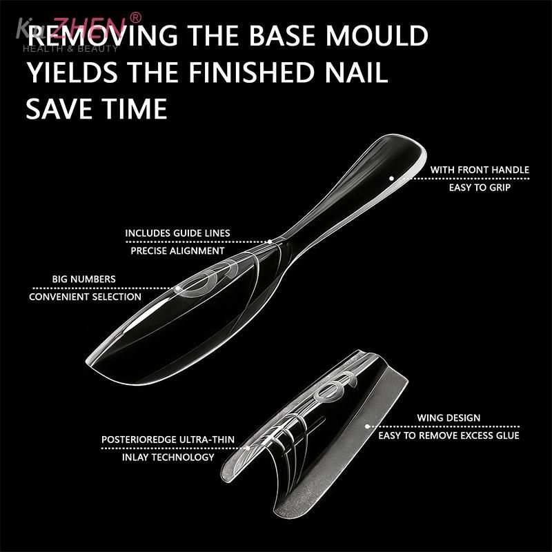Sandwich Dual Nail Forms Trapezoidal Oval Nail Extension Forms 240pcs/Box Top & Bottom Form For Quick Diy Nail Extensions Salon