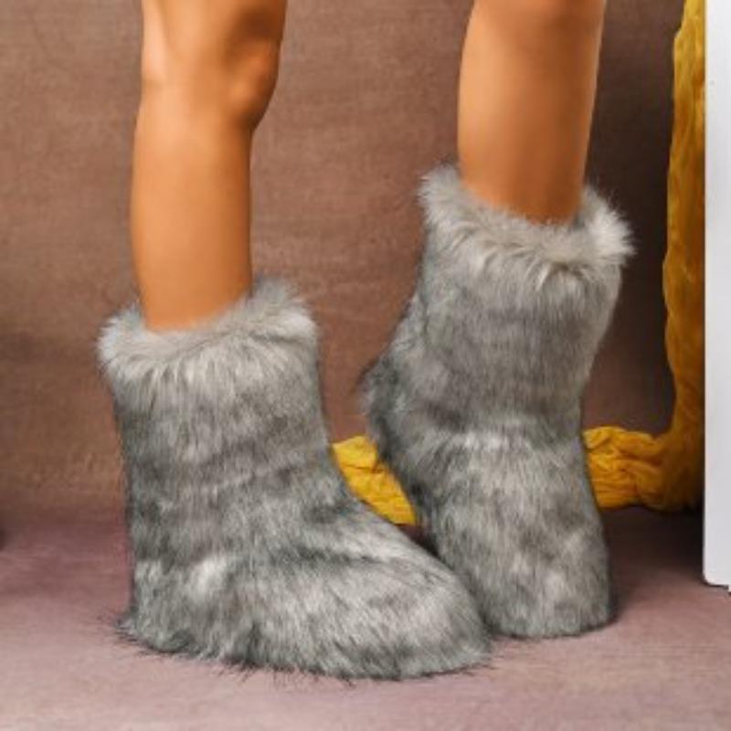 

Women s soft elastic winter warm cold padded snow boots thick bottom non-slip wear outdoor leisure sports plush cotton boots 43 серый