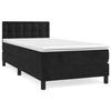 VidaXL Lit à sommier tapissier avec matelas Noir 90x190 cm Velours - Modèle 3141517