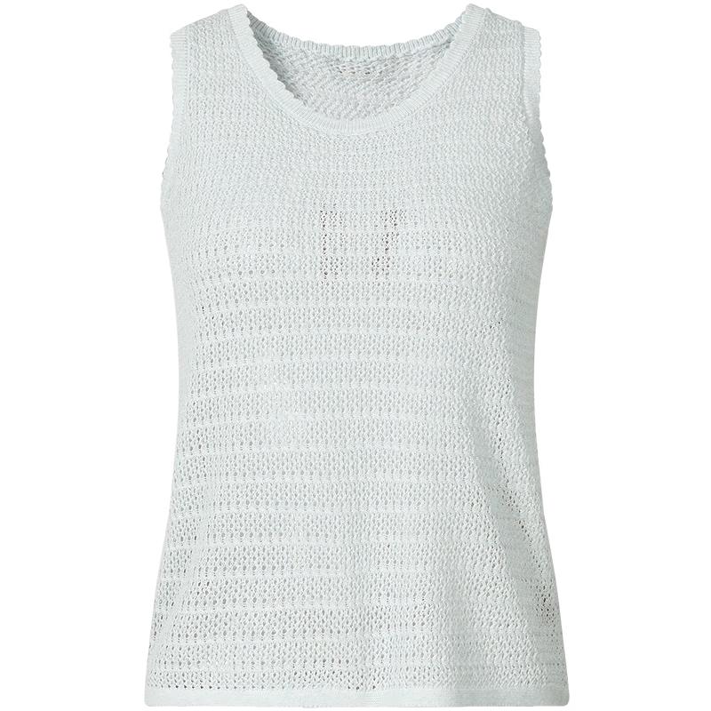 

JU ZI AN NA KOU Women s Relaxed Hollow Knit Sleeveless Vest