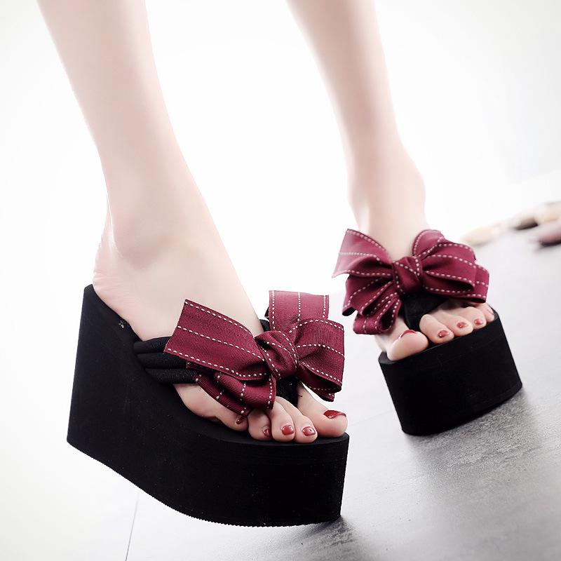 

Женские модные тапочки на очень высоком каблуке, пляжные шлепанцы, мягкая летняя обувь из ЭВА, женские шлепанцы на платформе 11 см, женские сандалии 35