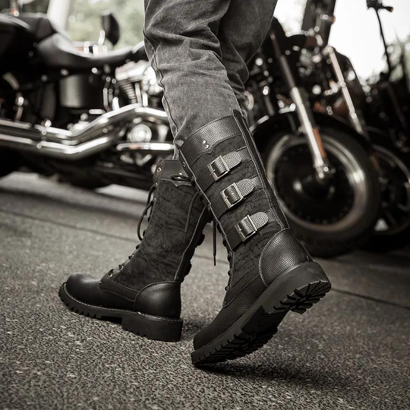 Pánské kovbojské boty Vysoké boty s vnitřním zvýšením Výborně prodyšné Boty ve velkých velikostech Ležérní tenisky Motocyklové boty