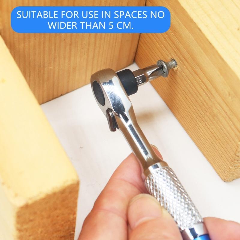 72 Tooth Mini Ratchet Wrench Spanner with Magnetic Bit Holder for Bike Repair and DIY Projects Compact Alloy Steel Tool