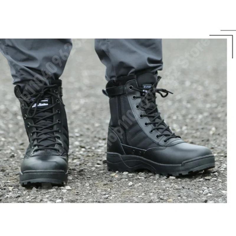 Men Shoes Fashion Breathable Motorcycle Boots Autumn Non Slip Hiking Shoes for Men Outdoor Training Boots Resistant Riding Boots