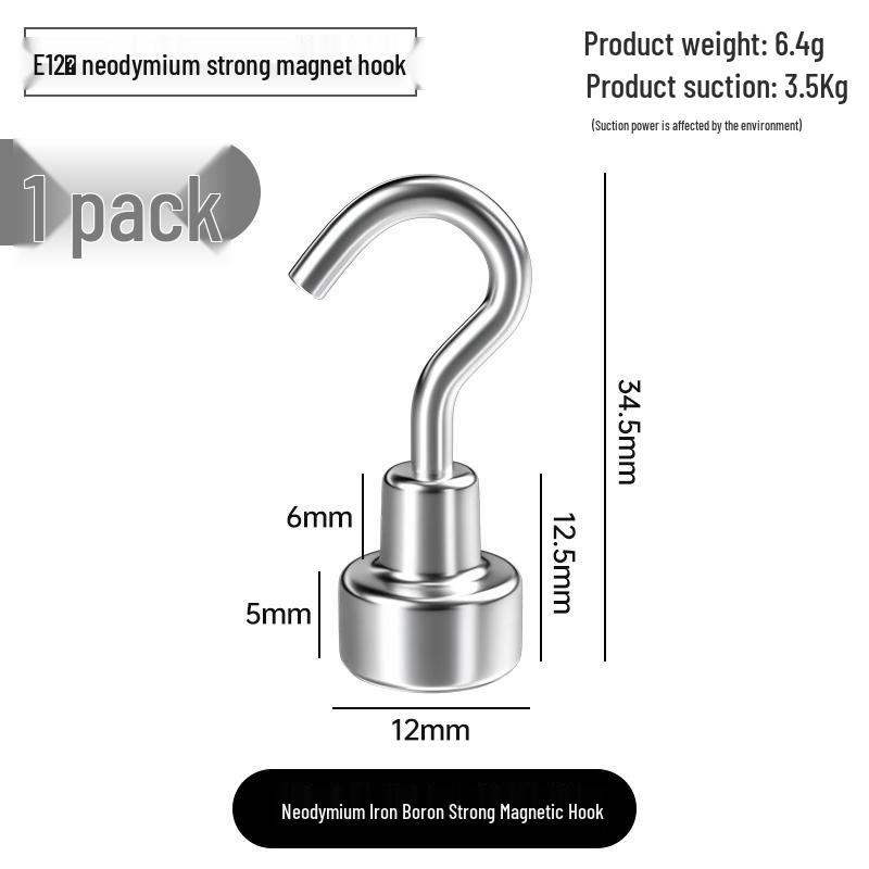 Silné magnetické lepicí háčky, bez vrtání, pro vysoké zatížení, velká velikost pro použití v kuchyni/na lednici.