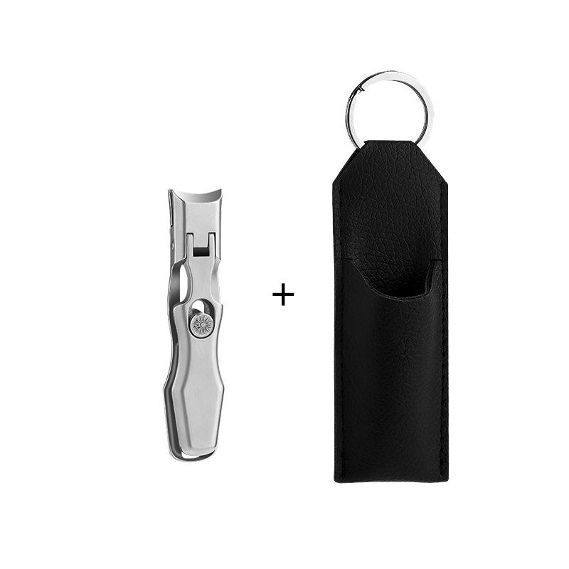 Anti-Splash Stainless Steel Nail Clippers, Large Opening for Thick Nails, Portable Gray Single Set.