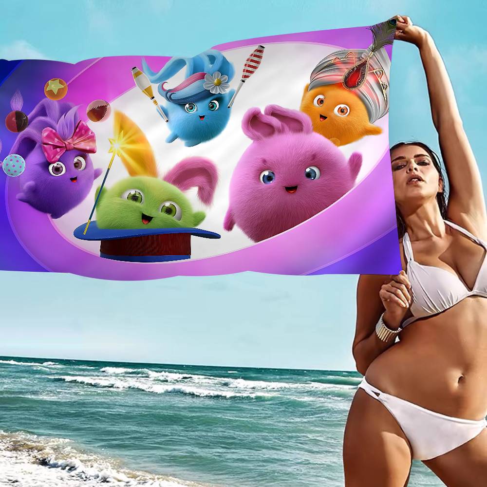 Sunny B-bunnies Anime Beach Swimming Towel Soft Absorbent Washcloth Children's Gifts For Kids Travel Camping Gym