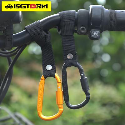 ISGTDRM 1 STÜCK Motorrad Elektroroller Haken Vorderhaken Aluminiumlegierung Lenkerhaken für Fahrradclip Bohrfreier Haken Schwarz