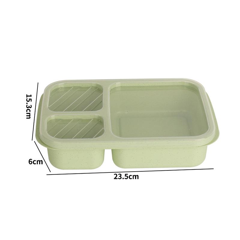 Portable Wheat Straw Bento Box: Insulated, Multi-Compartment, Japanese-Style, Microwave Safe for Office Workers & Students