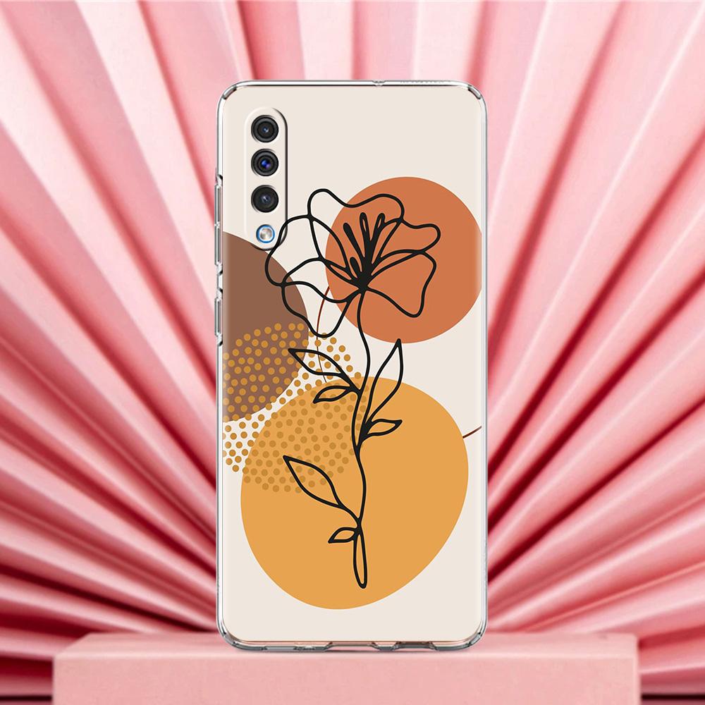 Phone Case For Samsung A56 A36 A26 A24 A16 A14 A12 A32 A50 A70 A20E A22 A40 A34 A54 A42 A52 5G A04s A06 Cover One Line Art