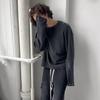 European and American autumn long sleeved minimalist personalized corns decoration design men's and women's round neck T-shirt